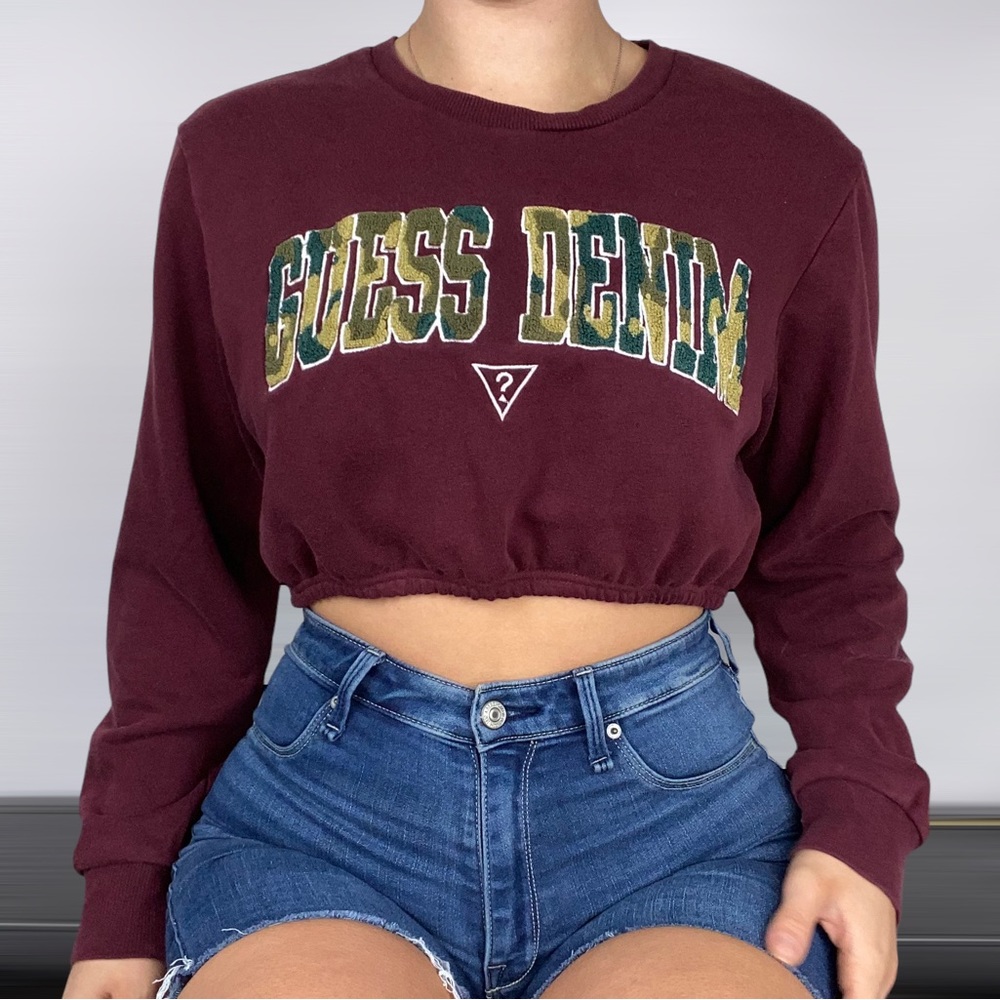 GUESS JEANS Cinch Crop Sweatshirt